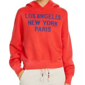 SUNDRY Los Angeles New York Paris City Hoodie Coral Red Size 1 Small Cotton USA